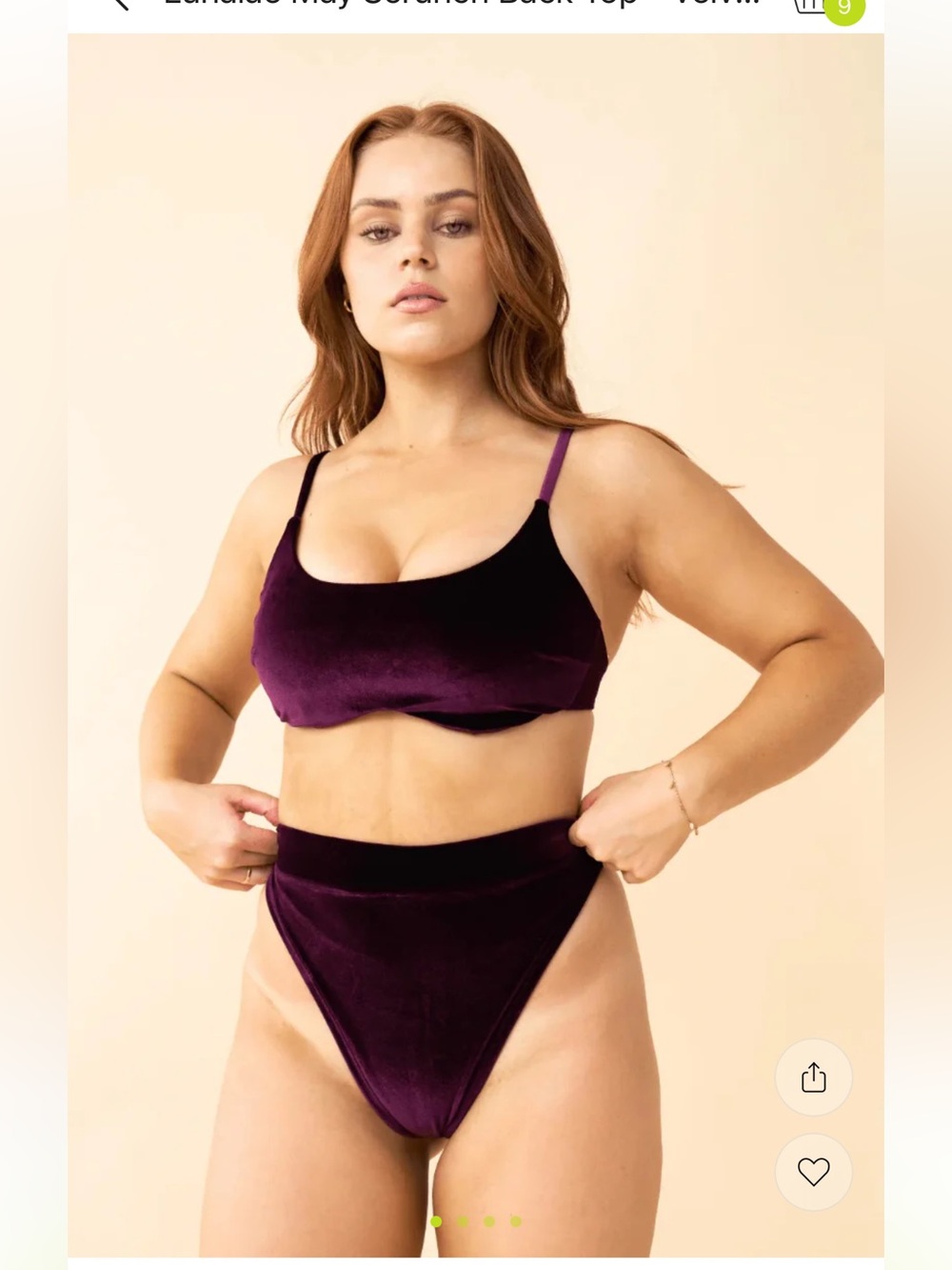 New Lunalae May Velvet Plum Scrunch Pole Top